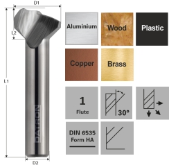 1-skärig Planfräs / End mill